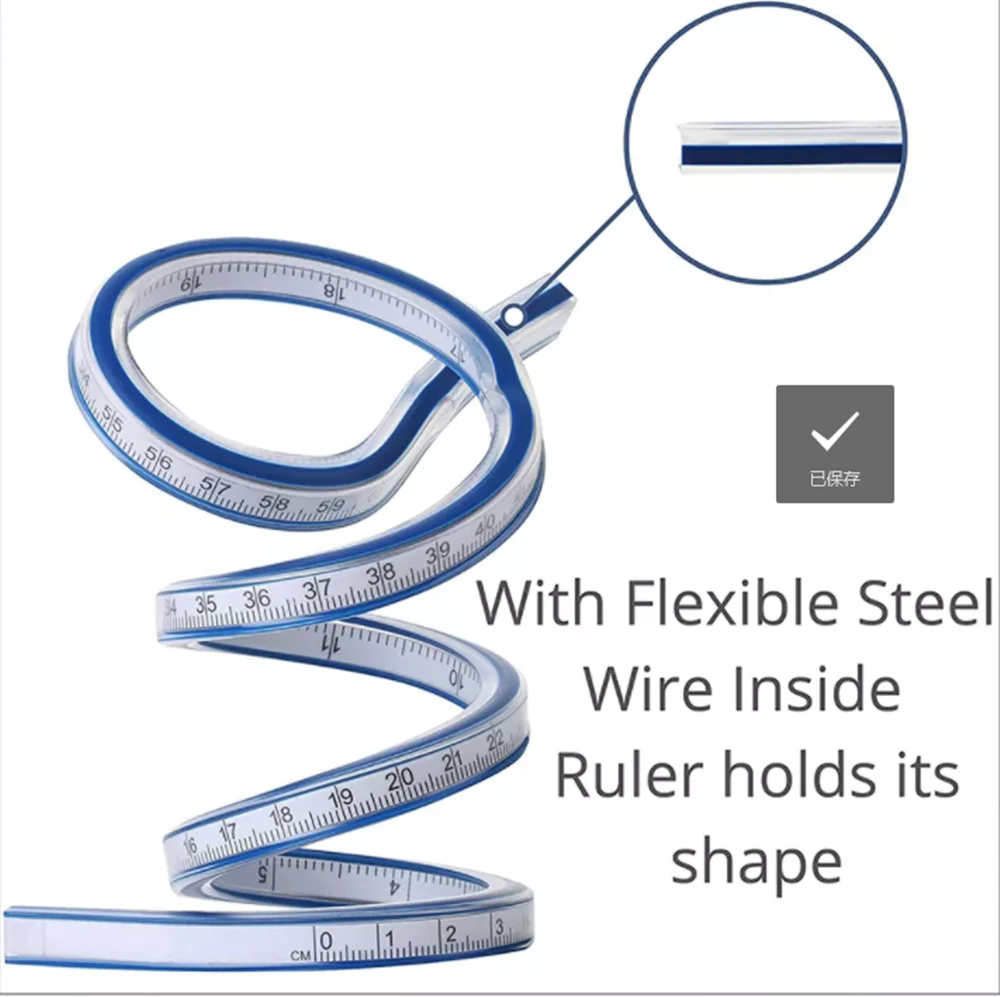 ML Wholesale 40CM Plastic Flexible Curve Ruler for Art Painting & Engineering Design/Bending Ruler Snake rules