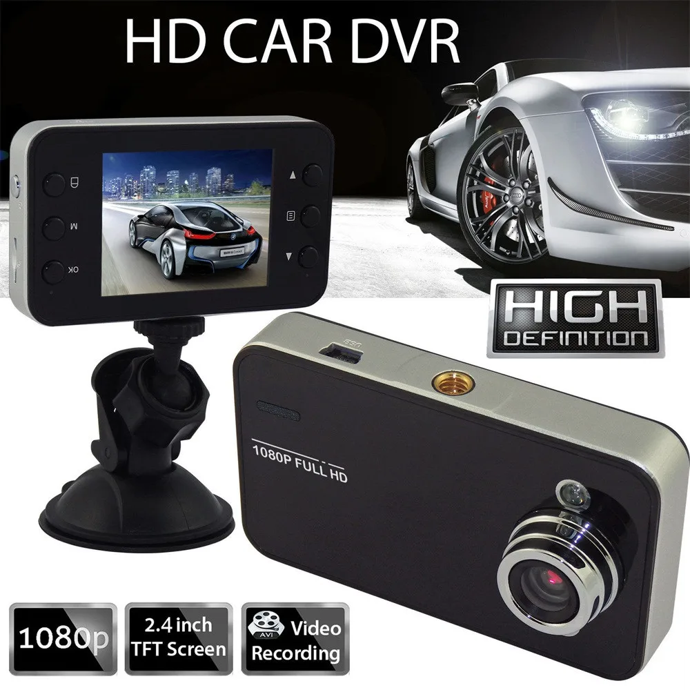 K6000 full HD 1080P hot sales vehicle DVR  factory Wholesale cheap car blackbox 2.4'TFT PIXEL 30W dashcam for driving recording