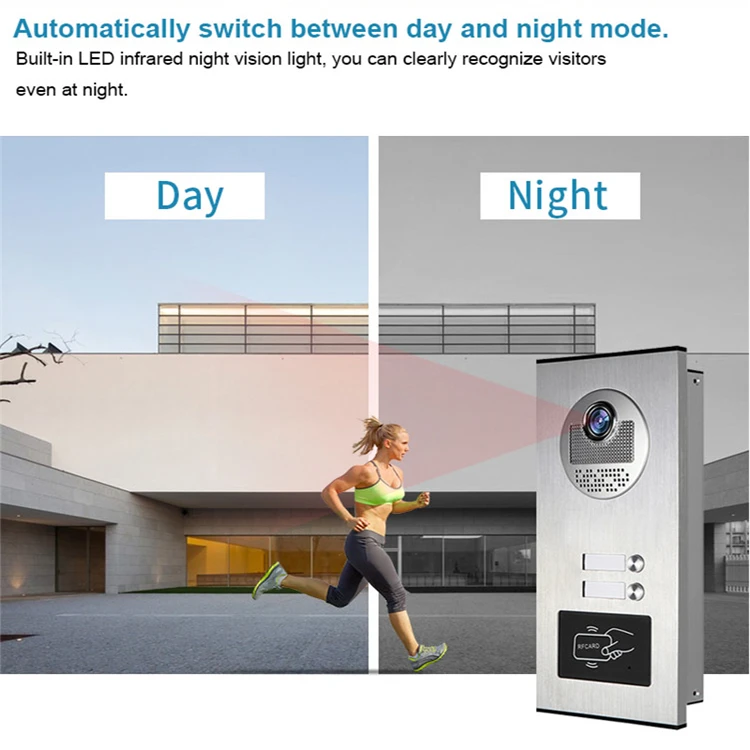 2 Buttons for Multifamily Factory Direct Doorbell with Waterproof Camera 7-inch Touch Monitor video Intercom System