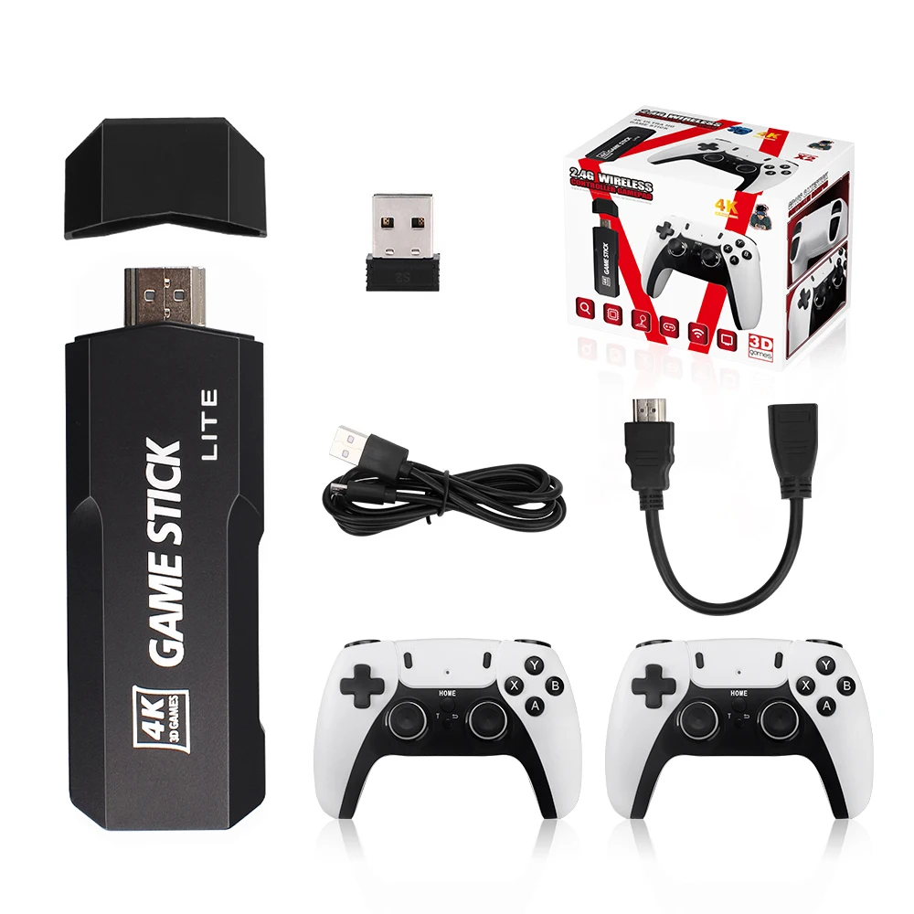 HD Video TV Game Console 2.4G Wireless Controller 30000 Games GD10 PRO 4K Game Stick X2 Plus