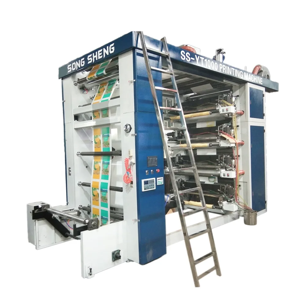 Plastic Bag Flexo Printing Machine Letterpress High Speed,flexographic Printer Price SS-YT1000 8 Colors 2 Years Automatic 1000mm