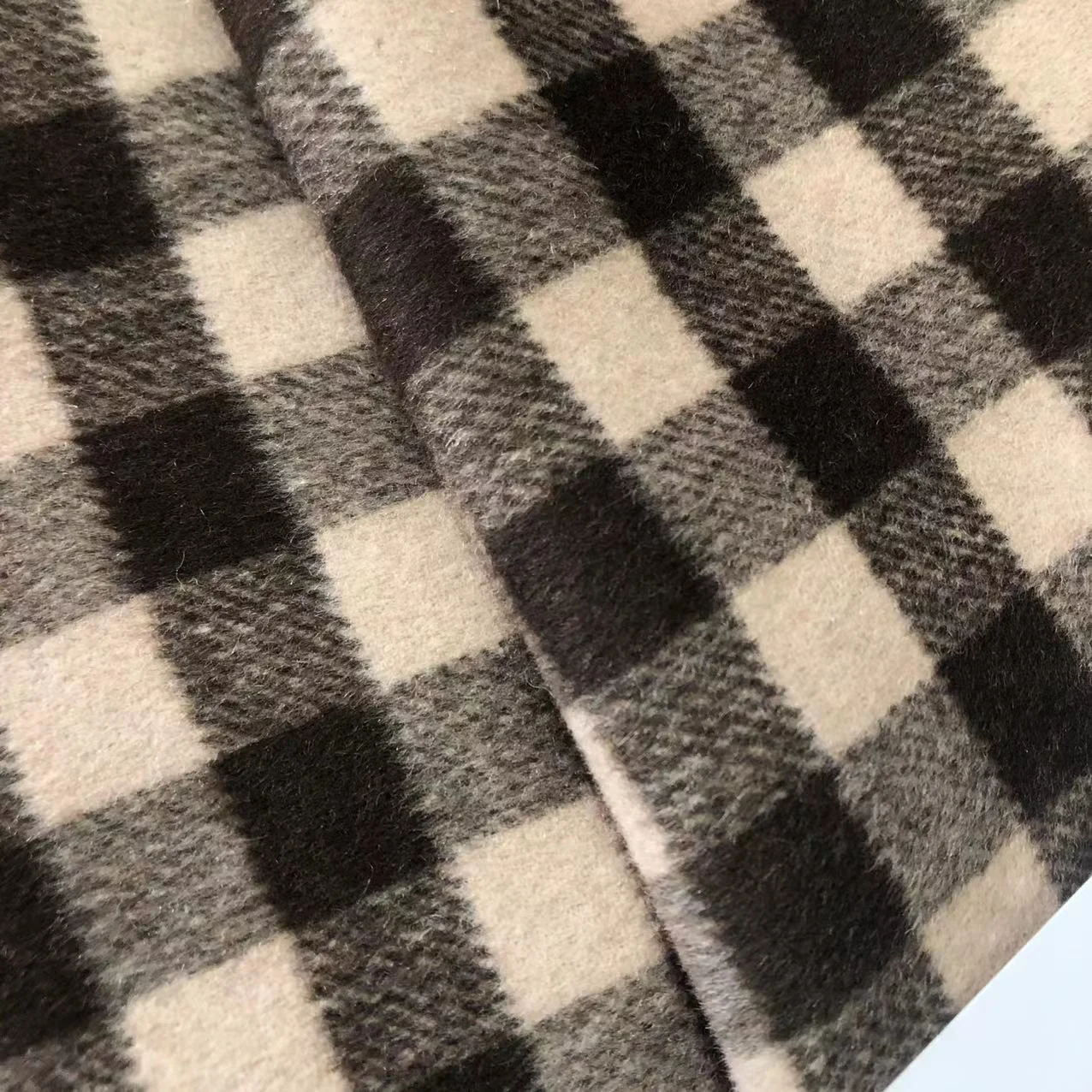 50 Wool Polyester 900g/m Double Sided Short Shun Manufacturer Shipment square Style Fabric