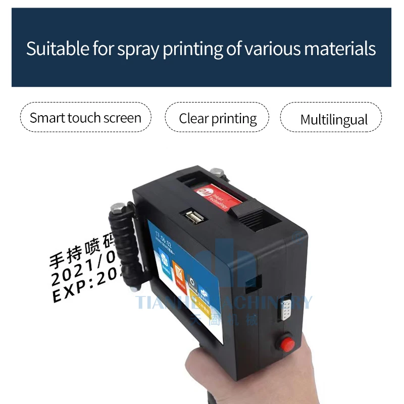 Portable large character 50mm dual cartridge handheld inkjet printer handheld inkjet printer