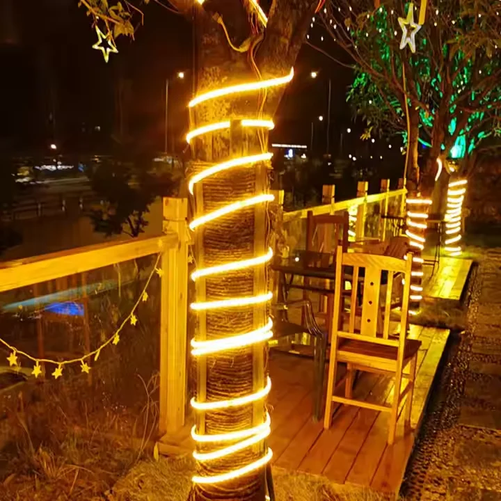 New Solar Energy Light Strip Outdoor Waterproof Patio Enclosure Wall Small Yard Decoration Garden Ambient Light String