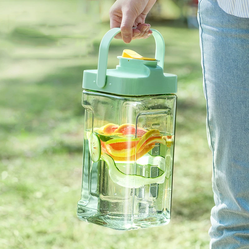 3.5 -4Liters Water Bottle with Faucet Large-capacity Fruit Tea Drinking Bottle Outdoor Camping Sports Kettle Portable Plastic Cu