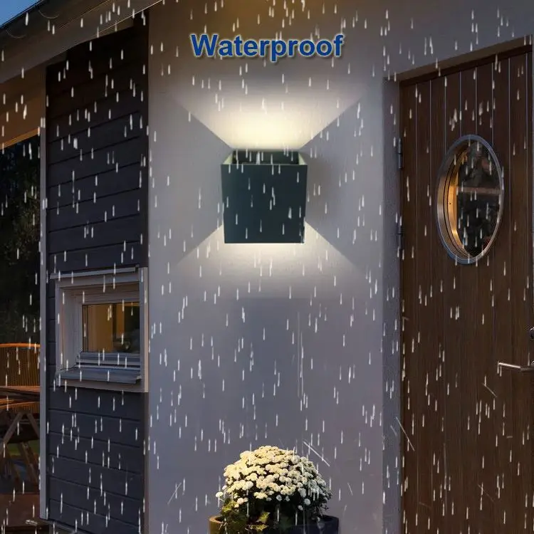 Современный дизайн ворот светодиодный водонепроницаемый наружный куб черный настенный светильник