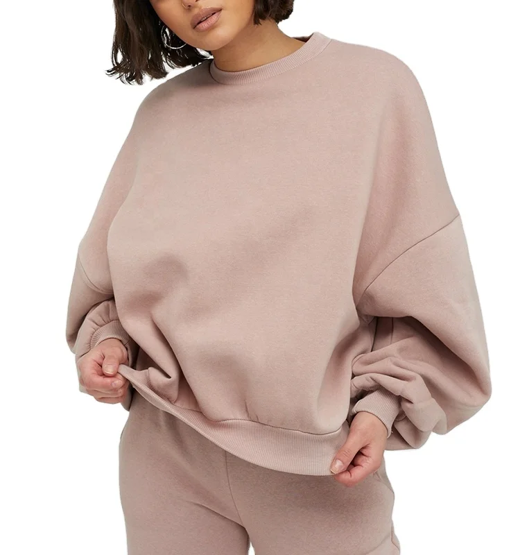 Custom Your Own Design Sweatshirt Cotton Polyester Drop Shoulder oversized sweatshirt women
