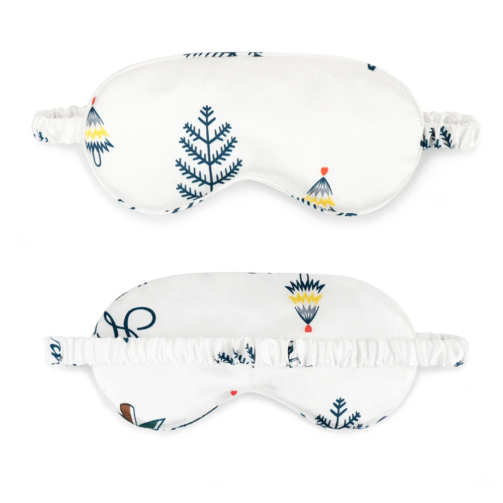 Customized Logo 100% Real Natural Mulberry Sleep Eye Mask Printed Silk Eye Mask