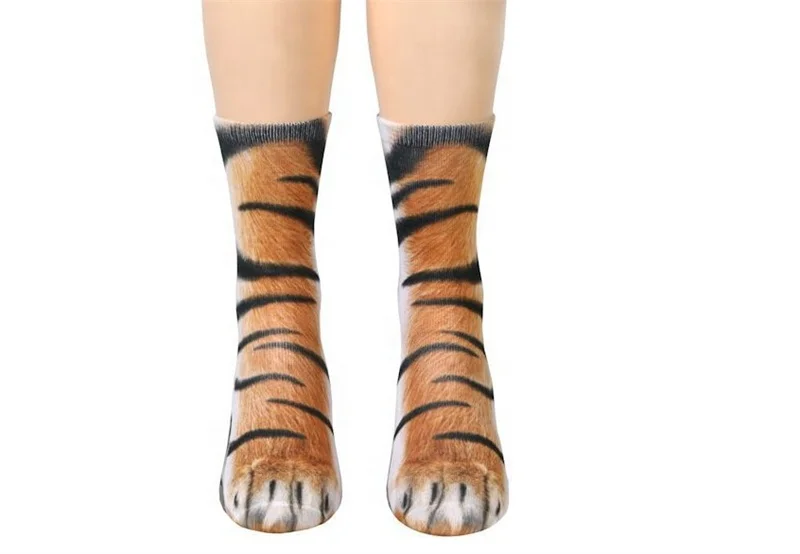 Lifelike Cute Animal Foot Hoof Socks Adult Unisex 3D Printed Animal Paw Funny Cat Dog Tiger Socks