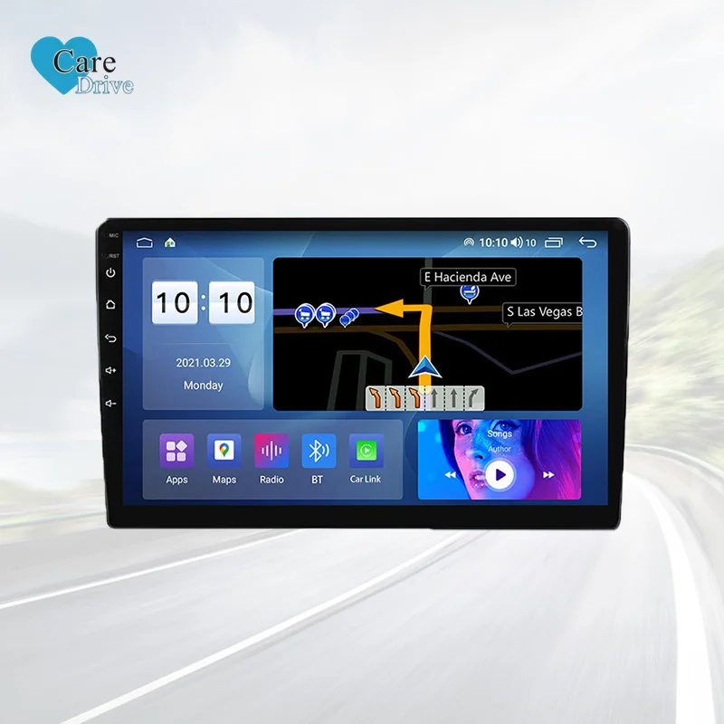 CareDrive 10.1 Inch Touch Screen Car Monitor 360 Degree Rotating Car Radio Autoradio Gps Single Din Android Car Stereo Audio