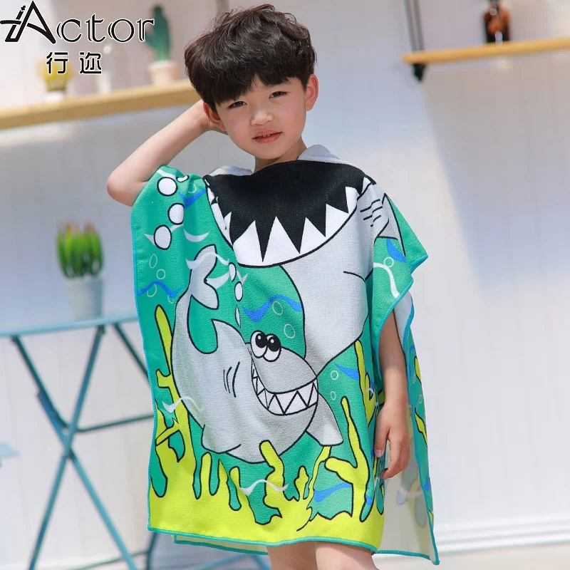 Actor Supplying Beach Towel Printed Baby bath towel Surf Poncho Hooded Bath Beach Towel
