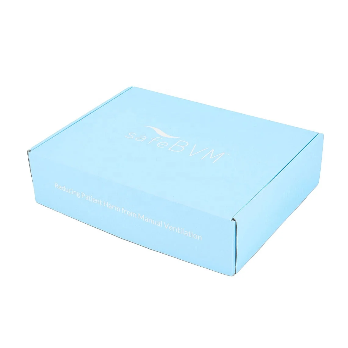 Custom Retail Logo Sky Blue Paper Mailing Product Box Printed Corrugated Folding Shipping Kraft Mailer Packaging Cardboard Box