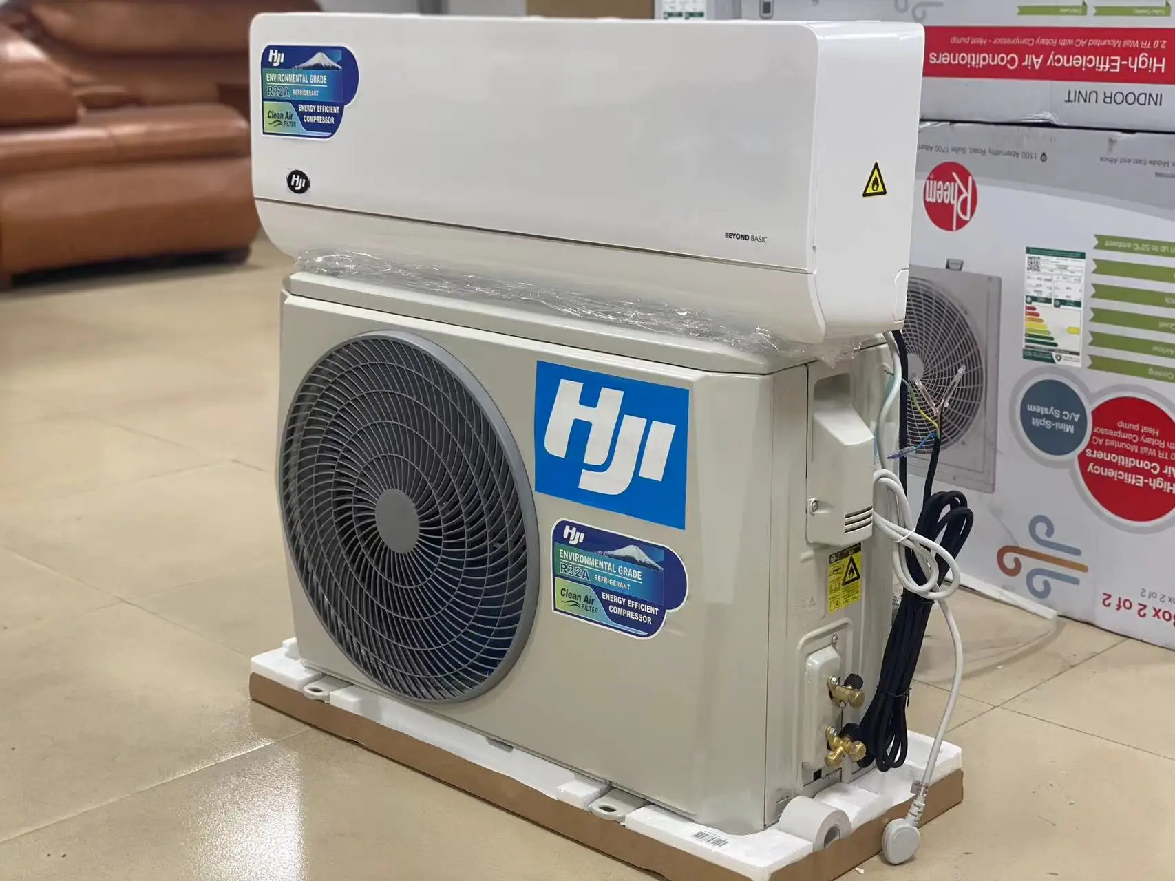 HJI Refrigerant R32 12000btu inverter cool and heat Room smart ac split wall Mounted air conditioners