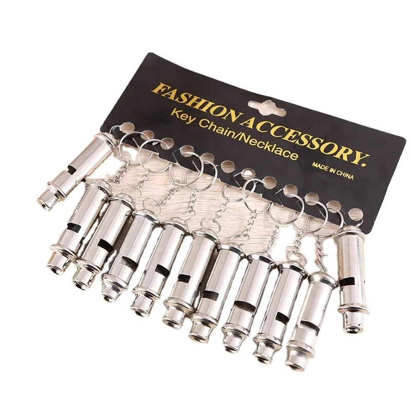 High decibel voice Life saving Emergency escape warning with key ring Referee whistles Iron metal Whistle