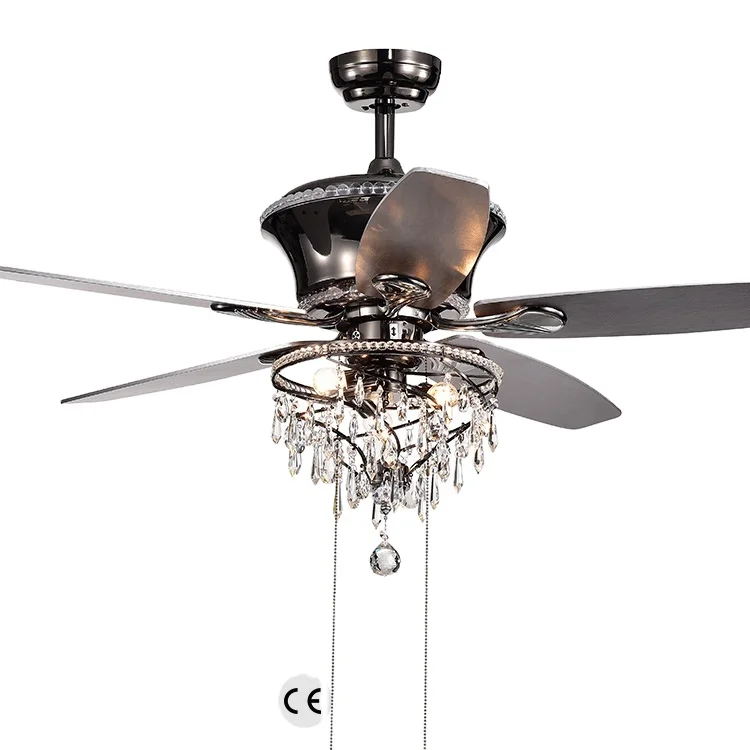 52 Inch Ceiling Fan Light Fixture Antique Big Crystal Chandelier Ceiling Fan