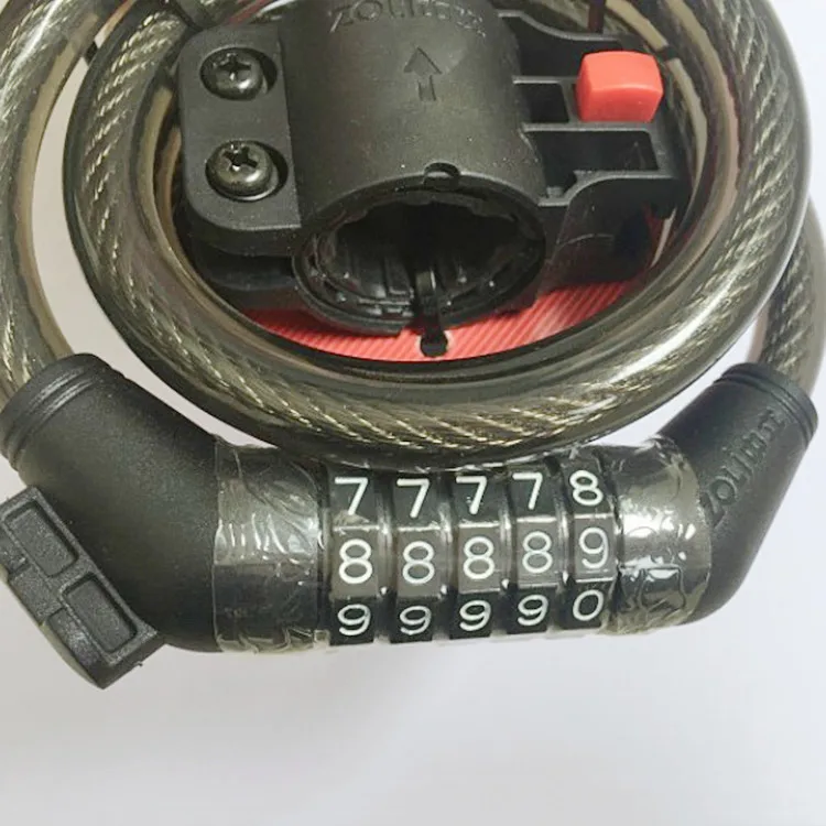 1/2 Inch Diameter Bike Lock Cable 4 Feet High Security 5 Digit Resettable Combination Coiling Bike Cable Lock