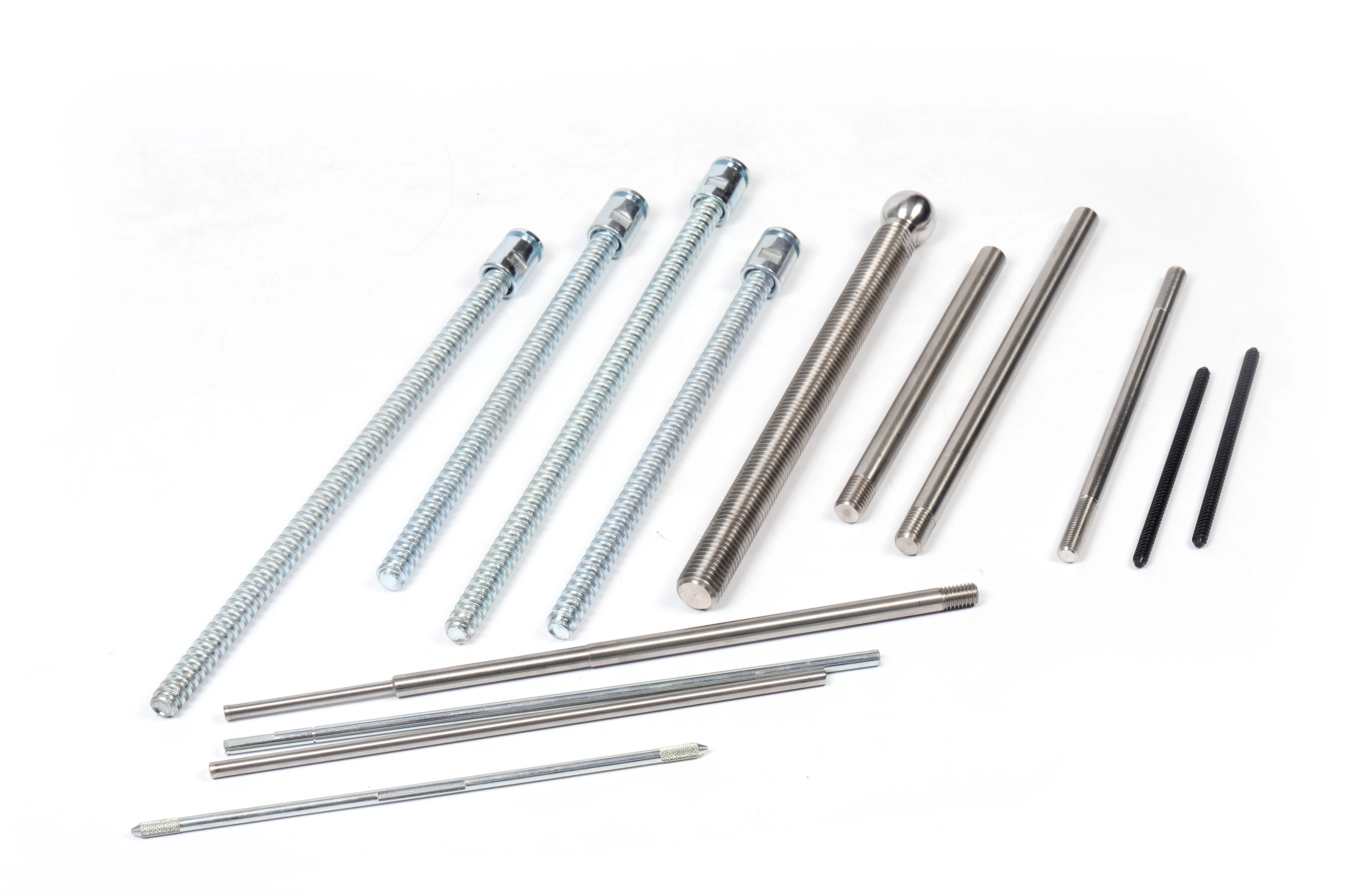 CNC Precision Custom Aluminum Shaft Pin 25mm 40mm Threaded Knurled Round Shaft 304 316 Stainless Steel Shaft