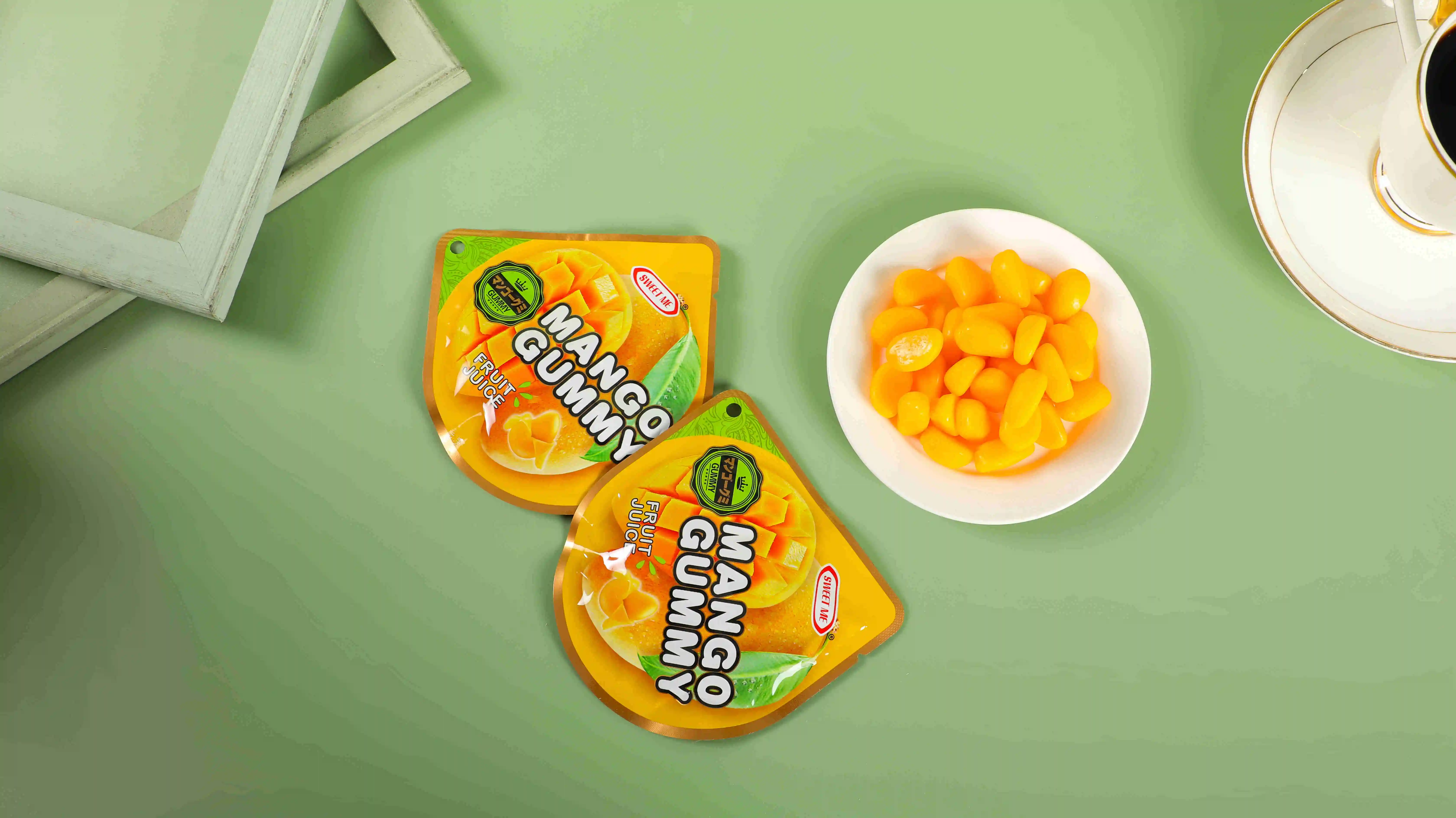 OEM peeling 3D mini mango shaped mango flavored jelly gummy candy