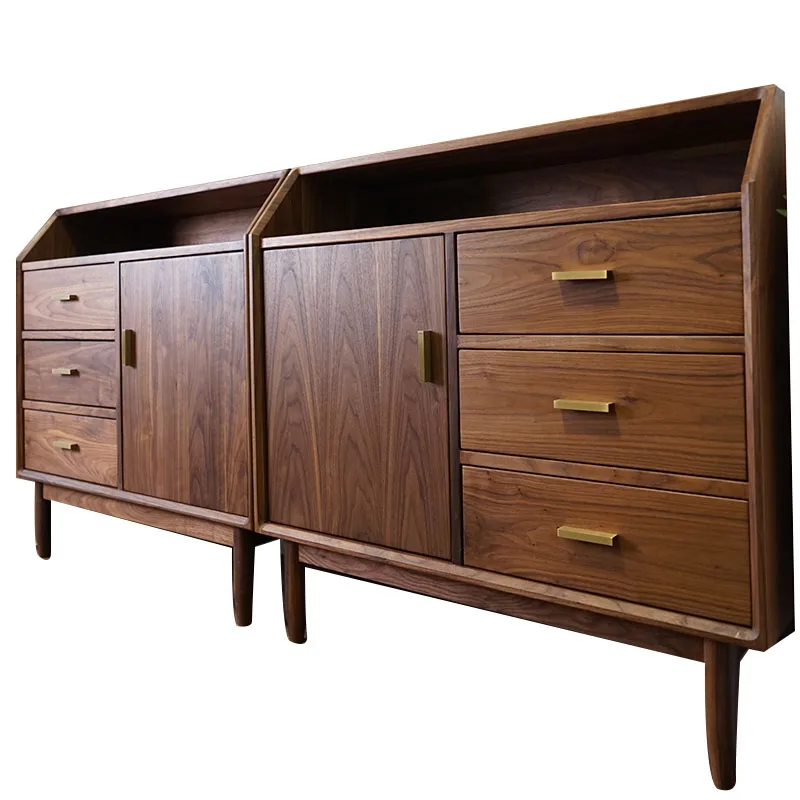 High quality six drawer side cabinet wood cabinet with drawers black walnut cabinet