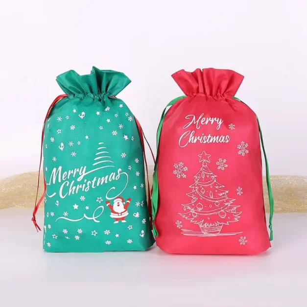 Green moose candy Christmas present non-woven bags wholesale