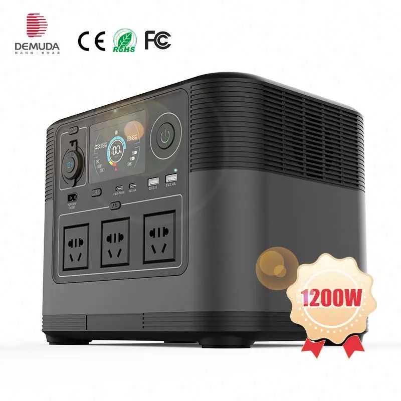 1200W UPS Power Bank Generator Emergency Portable Power Station Stations Eu Uk 110v Lifepo4 Lithium Battery Rechargeable Outdoor