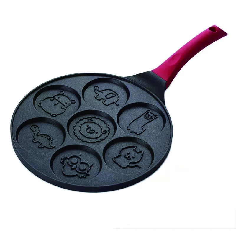 7 aluminum frying cake pan cups  baking pans with animals break life with induction bottom smile face  pan for egg pancake