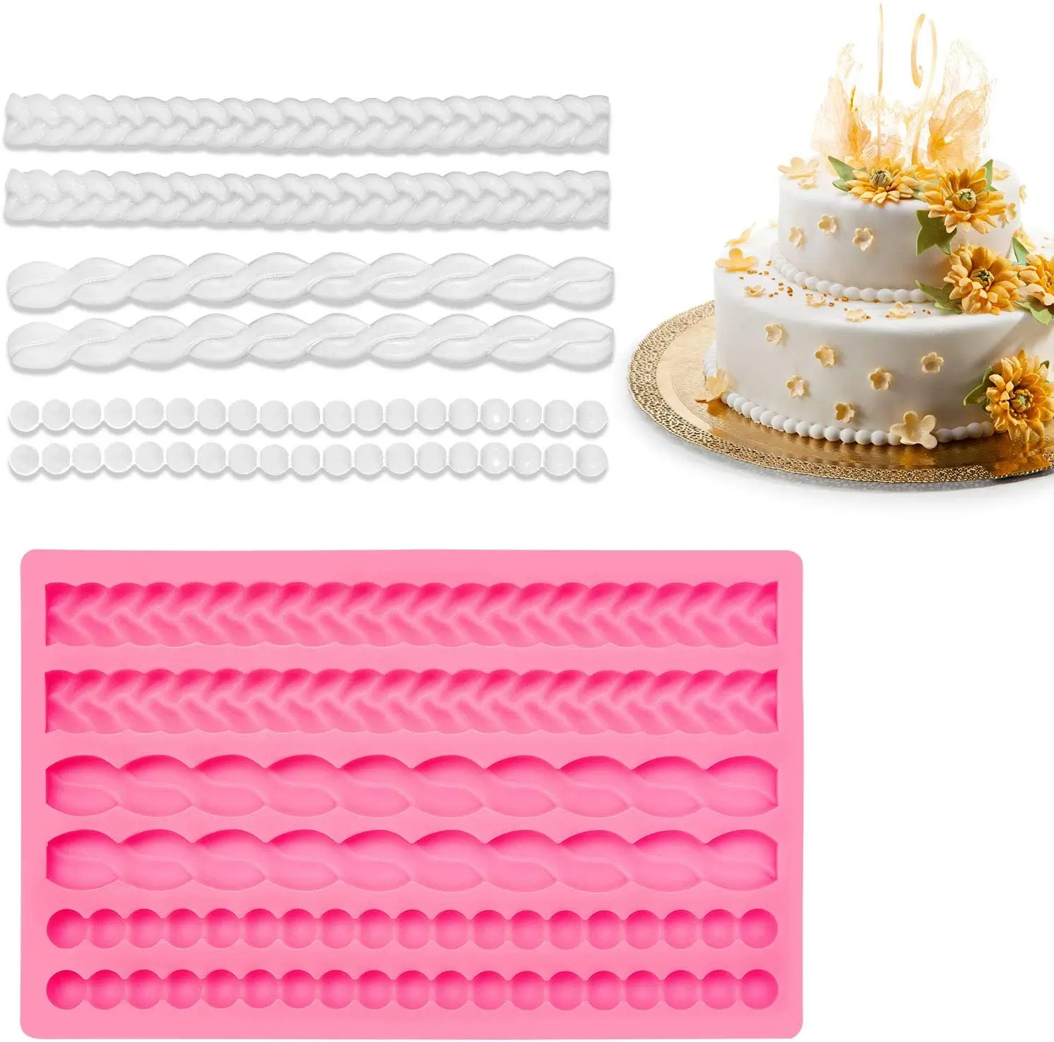 DIY Silicone Kitchen Rope Bubble Fondant Sugarcraft Baking Cake Tools Chocolate Molds Cake Decoration Molds