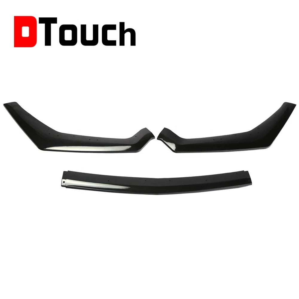 Комплект кузова переднего бампера автомобиля, спойлер, замена губ, комплект из 3 предметов, глянцевый черный, совместимый с Ford Mustang 2018-2020