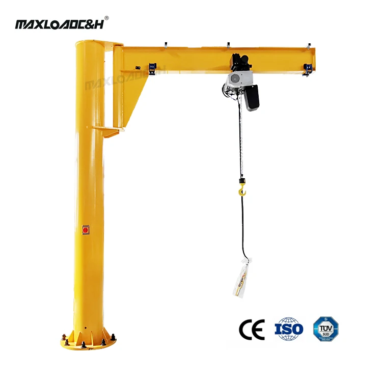 Maxloadc&h  1000KG Lifting Crane 360 Degree Electric Rotation Column CE SGS JIB Cranes Portable Rotate Flexible  Jib Crane 1 Ton