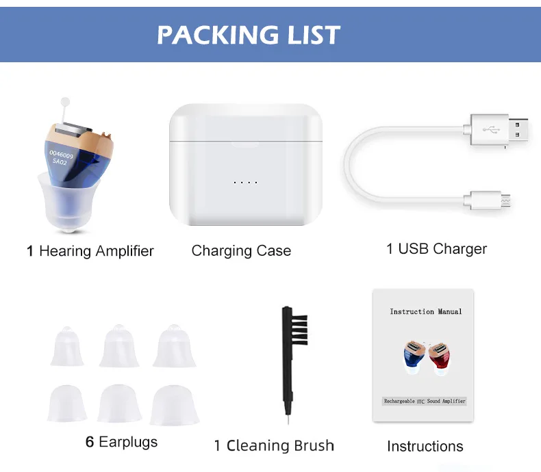 SR02 Magnetic Charging Sound Amplifier Ear Hearing Products Hearing Aids Rechargeable for Seniors