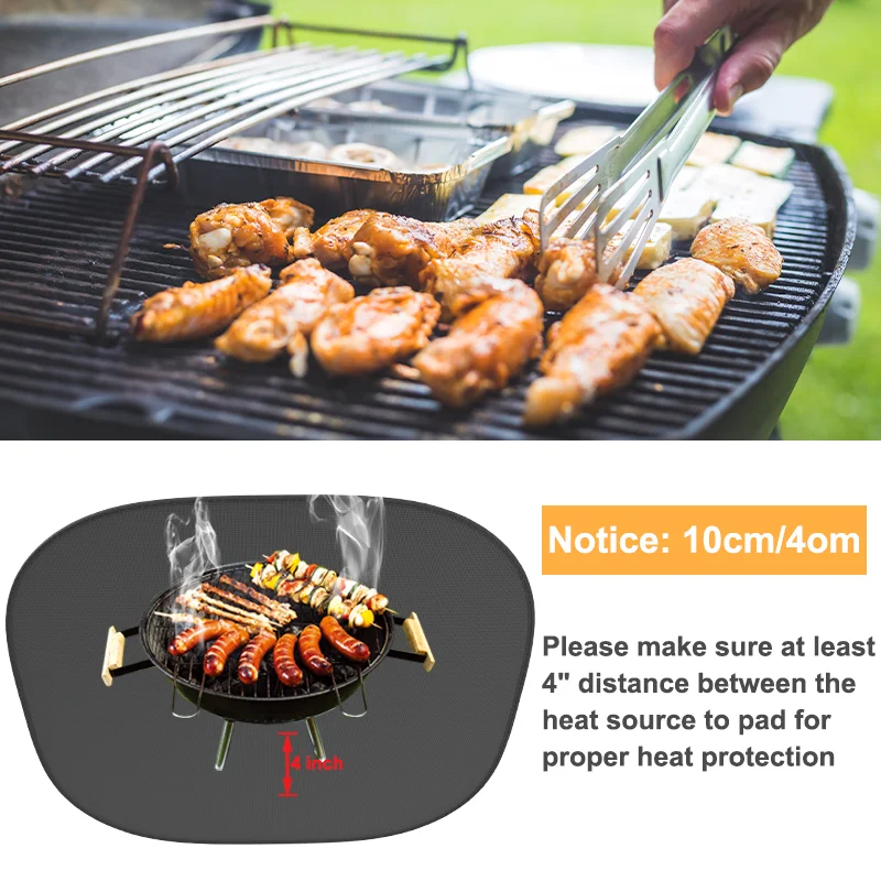 24 30 32 36 39 40 & 48 Inch round Fireproof Fire Pit Mat Fabric with Aluminium Foil for Patio Deck Lawn Grass Iron Outdoor Use