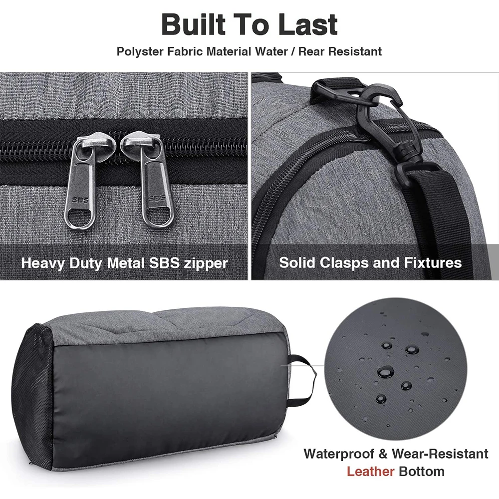 
Unisex Sport Gym Bag Lightweight Travel Duffel Bag with Wet Pocket & Shoes Compartment 