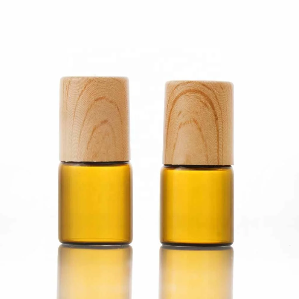 2ML 3ml 5ml Roll-On Empty Glass Bottle Brown Color Rollon Metal Roller Ball Bottle