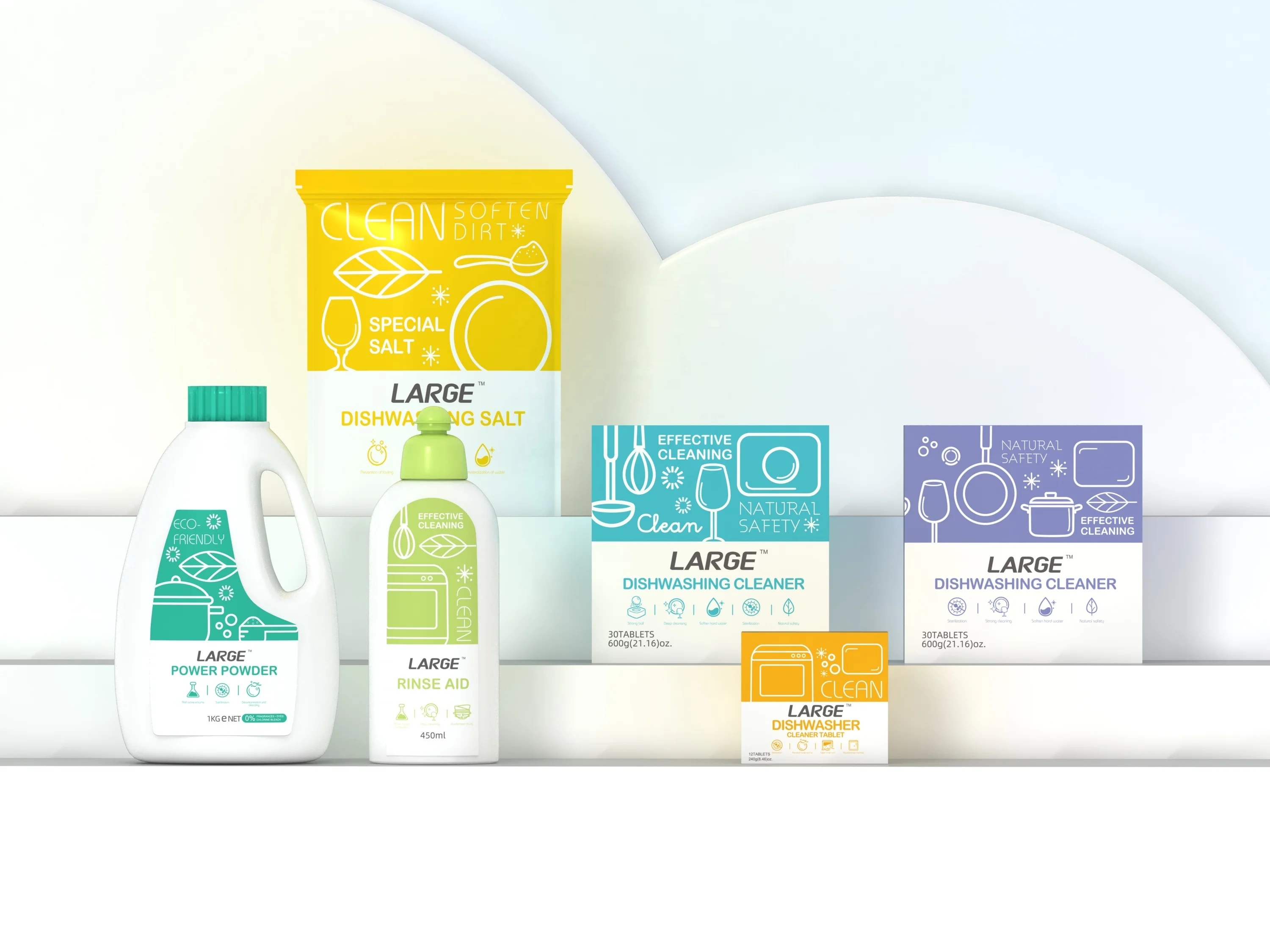 Household Effervescent Cleaning Detergent Tablets For The Dishwasher