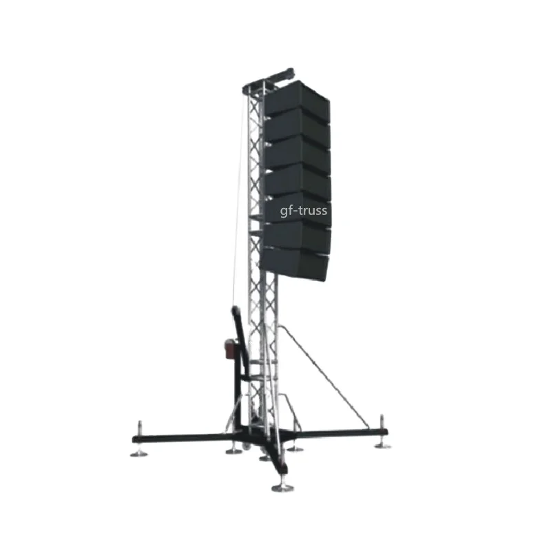 GF-truss Aluminum 19 ft 6 M height Upright line array speaker lift truss stand tower