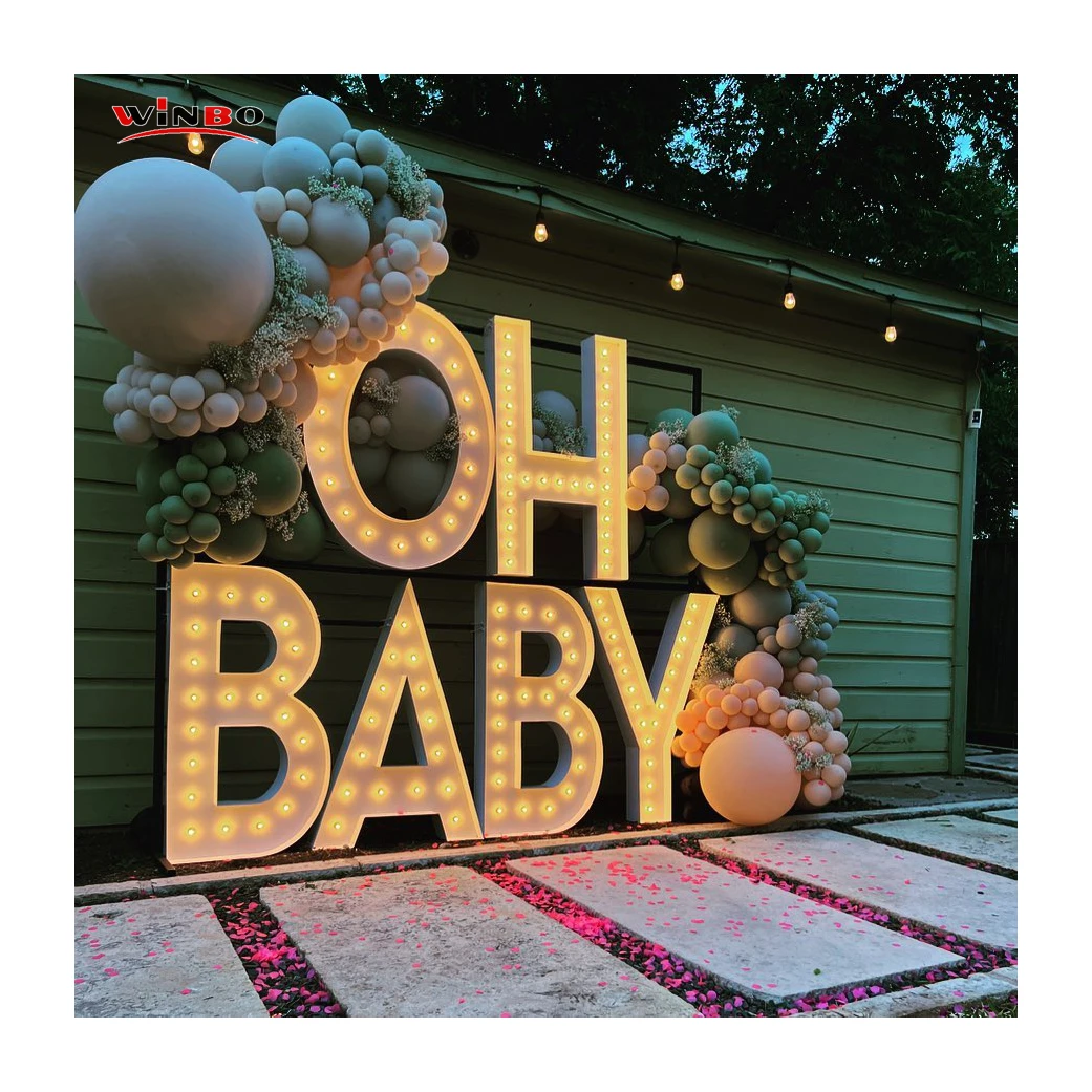 Winbo Manufacturer 3ft 4ft 5ft Customized Waterproof Giant Light Up Letters NO MOQ Marquee Numbers