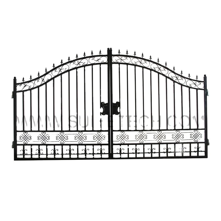 Customized designs manual open wrought iron main gate