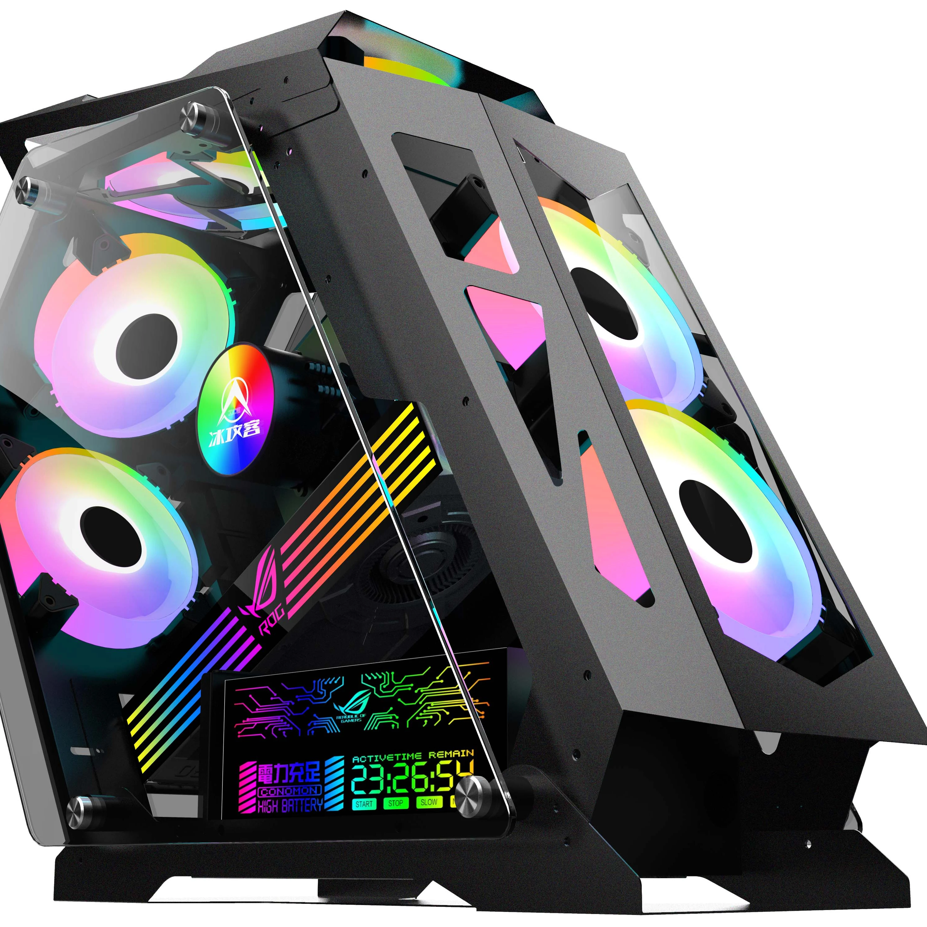 
Tempered For Bar E-sport Internet Cafes with RGB light Gaming computer case ATX M-ATX game cafes 