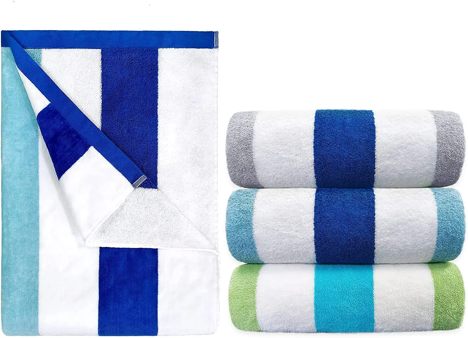 Custom Wholesale cotton beach towel Printed Stripe quick dry kids large beach towel for swimming pool bath towel