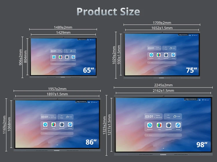HUSHIDA 86 inch interactive flat panel 75 inch interactive board price for meeting/classroom