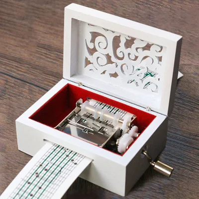 15-tone wooden hand music box. Gift Custom Funny Wood Logo