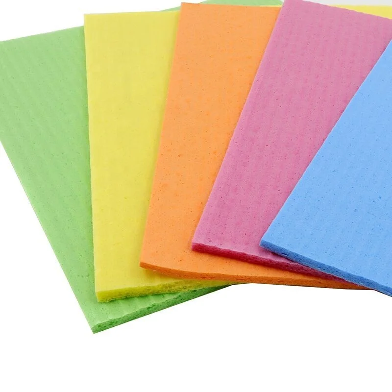 2021 Kitchen cleaning  dishcloth reused degradable woodpulp cotton cellulose sponge