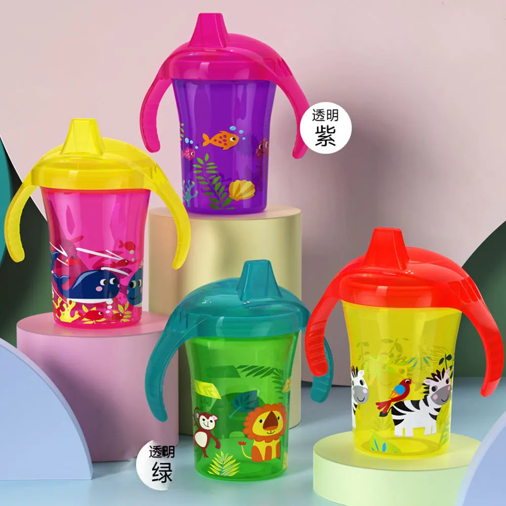 Детская Нескользящая детская тренировочная чашка с ручкой, 260 мл