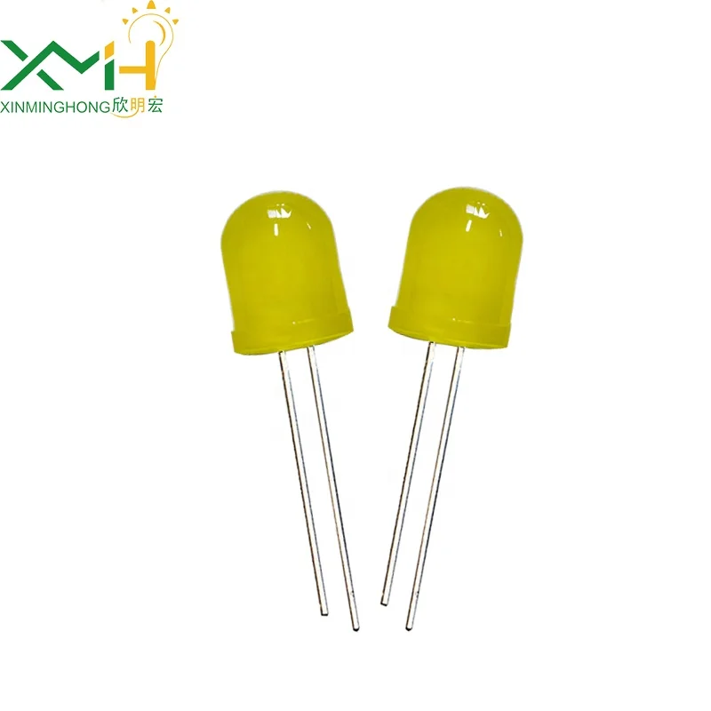 Yellow emitting diffused Len LED Diode 10mm round head led long foot Light beads light-emitting diode