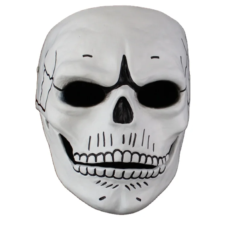 Poeticexist Horror White Human Skeleton Cosplay Full Face Halloween Costumes Party Masquerade Mask For Day Of The Dead