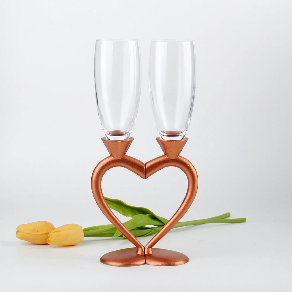 Romantic Heart-Shaped Wine Luxury Wedding Tableware heart stem champagne glass