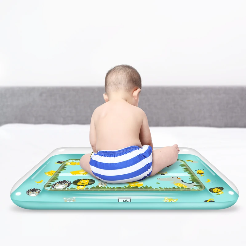 2021 Amazon hot sell green baby play mat toys inflatable cushion in 0 to 24 Months