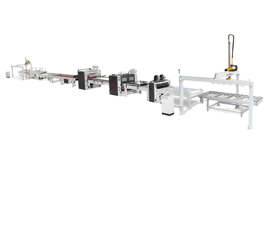 TC famous woodworking machinery 1350/1900 HPL/acrylic board high-gloss PVC/PET PUR laminating machine line