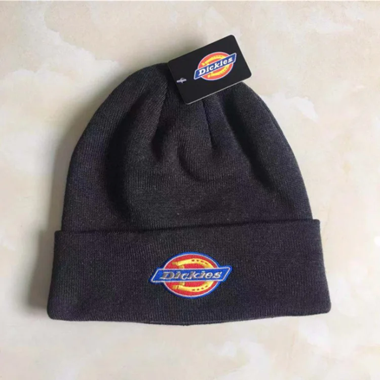 Customizable Embroidery Logo Bennie Woolen Cap Women Knitted Warm Winter Hats