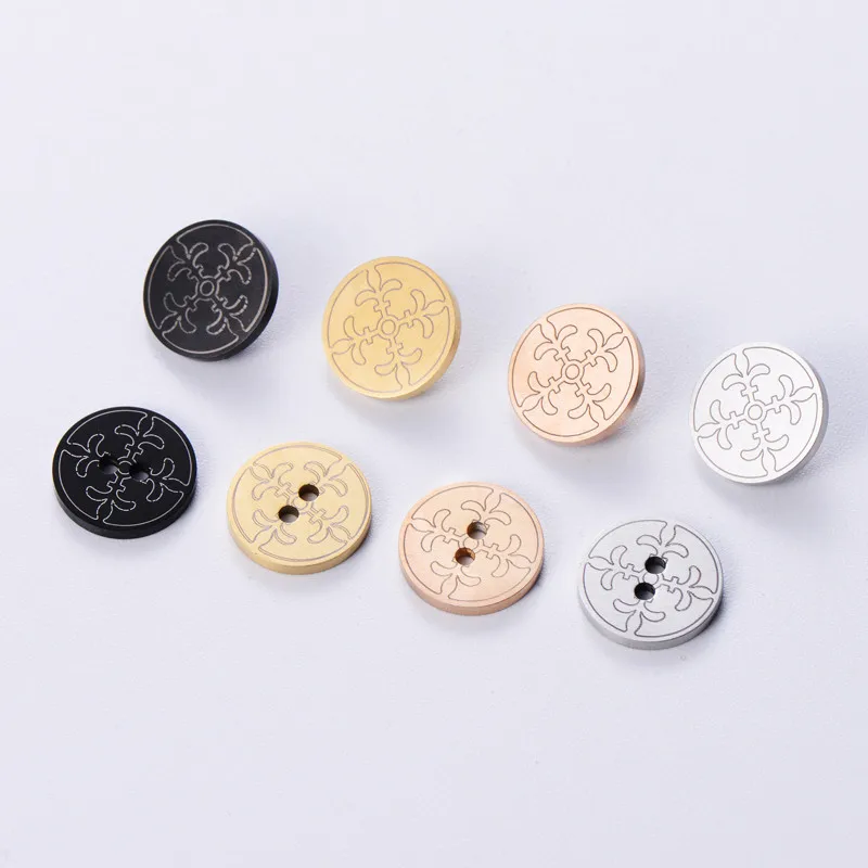 Luxury Stainless Steel Hollow Engraved Blazer Button High Quality Shell Pants Shirts Fabric Rivet Buttons